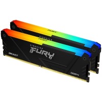Модуль пам'яті для комп'ютера DDR4 32GB (2x16GB) 3200 MHz Beast RGB Black Kingston Fury (ex.HyperX) (KF432C16BB12AK2/32WP)