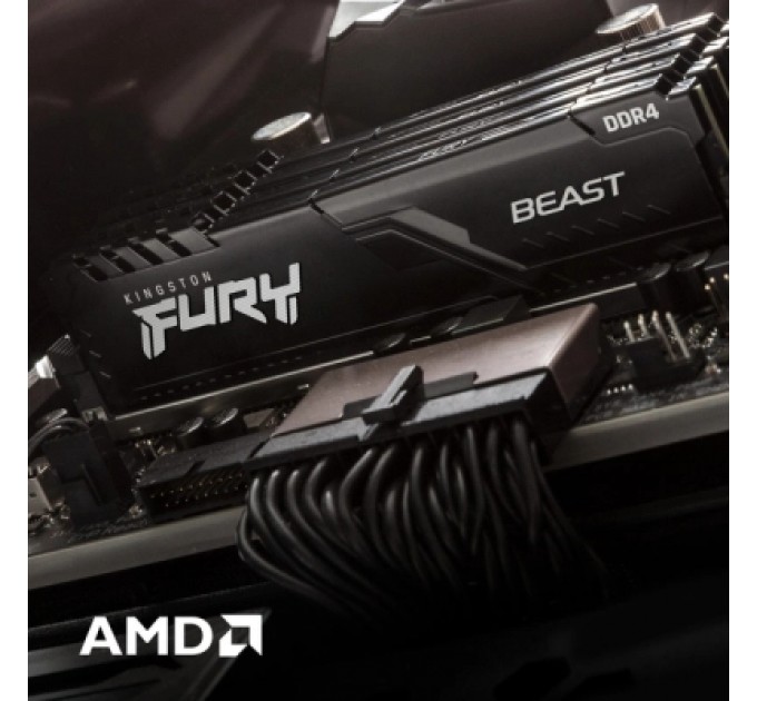 Модуль пам'яті для комп'ютера DDR4 32GB (2x16GB) 3200 MHz Beast Black Kingston Fury (ex.HyperX) (KF432C16BB1K2/32WP)