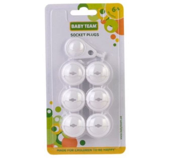 Baby Team Заглушка для розетки Baby Team 6 шт + 1 ключ (7600)