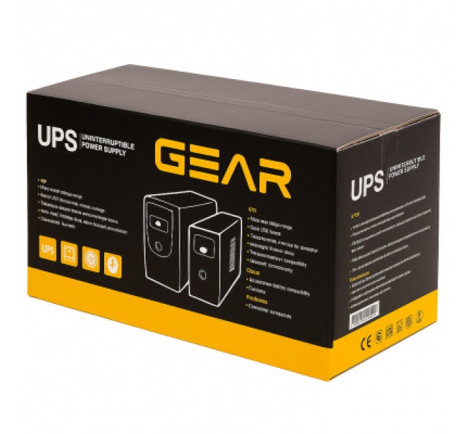 GEAR Пристрій безперебійного живлення GEAR GU-2000PLCD