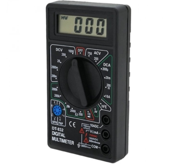Цифровий мультиметр Voltronic DT-832, V, A, R, Q100 (DT-832)