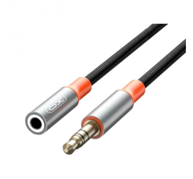 XO Кабель мультимедійний 3.5mm M to 3.5mm F 1.0m NB-R269A black XO (NB-R269A.black)