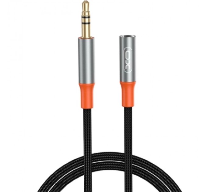 XO Кабель мультимедійний 3.5mm M to 3.5mm F 1.0m NB-R269A black XO (NB-R269A.black)