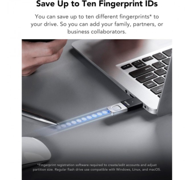 Lexar USB флеш накопичувач Lexar 256GB JumpDrive Fingerprint F35 Pro USB 3.2 (LJDF35P256G-RNBNG)