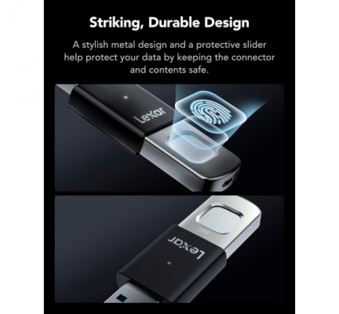 Lexar USB флеш накопичувач Lexar 64GB JumpDrive Fingerprint F35 Pro USB 3.2 (LJDF35P064G-RNBNG)