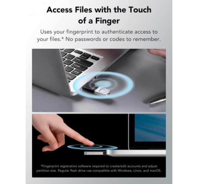 Lexar USB флеш накопичувач Lexar 64GB JumpDrive Fingerprint F35 Pro USB 3.2 (LJDF35P064G-RNBNG)