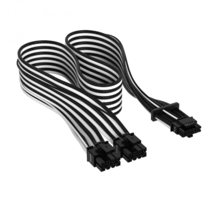 Кабель живлення video power 12+4pin PCIe Gen 5 12VHPWR 600W black/white Corsair (CP-8920333)