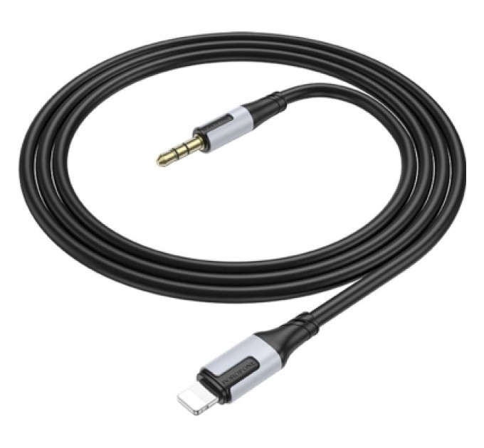 BOROFONE Кабель мультимедійний Lightning to 3.5mm M 1.0m BL19 black BOROFONE (6941991108327)