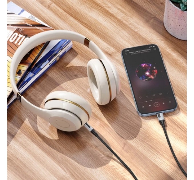 BOROFONE Кабель мультимедійний Lightning to 3.5mm M 1.0m BL19 black BOROFONE (6941991108327)