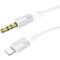 Кабель мультимедійний Lightning to 3.5mm M 1.0m BL19 white BOROFONE (6941991108570)