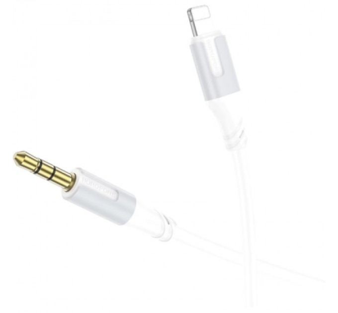 BOROFONE Кабель мультимедійний Lightning to 3.5mm M 1.0m BL19 white BOROFONE (6941991108570)
