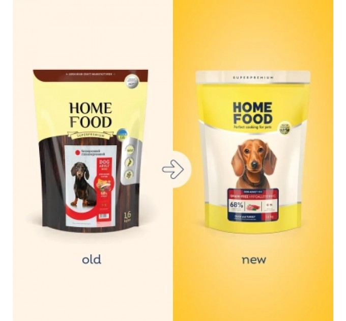 Home Food Сухий корм для собак Home Food ADULT MINI Grain-free hypoallergenic з качкою та індичкою 300 г (4820290090194)