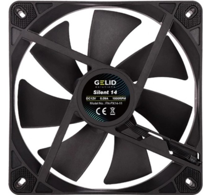 Gelid Solutions Кулер до корпусу Gelid Solutions Silent 14 Black 140 mm (FN-PX14-11)