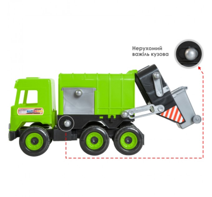 Tigres Спецтехніка Tigres Авто "Middle truck" сміттєвоз (св. зелений) в коробці (39484)