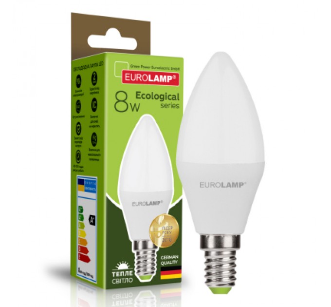 Лампочка Eurolamp LED CL 8W E14 3000K 220V (LED-CL-08143(P))