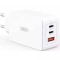 Зарядний пристрій XO CE13 PD65W GaN (2Type-C/1USB) White (XO-CE13-WH)