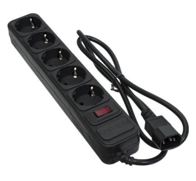 Patron Мережевий фільтр живлення Patron 1 m3*1mm2 (SP-1053U) 5 розеток BLACK (EXT-PN-SP-1053U)