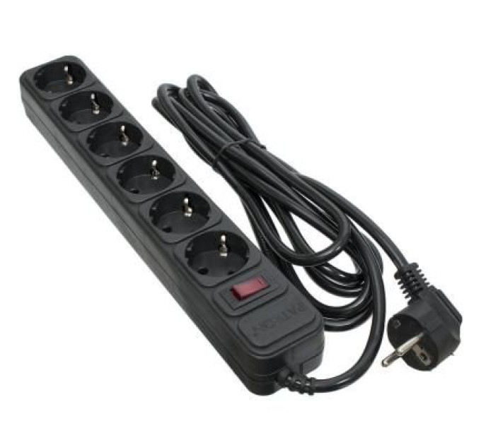 Patron Мережевий фільтр живлення Patron 3.0 m3*1mm2 (SP-1063) 6 розеток BLACK (EXT-PN-SP-1063)