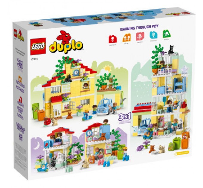 Конструктор LEGO DUPLO Сімейний будинок 3 в 1 218 деталей (10994)