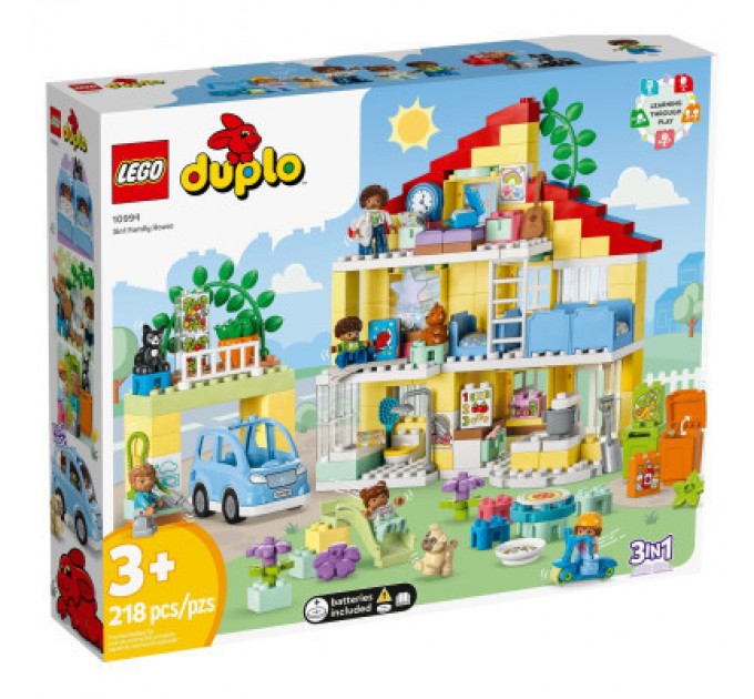 Конструктор LEGO DUPLO Сімейний будинок 3 в 1 218 деталей (10994)