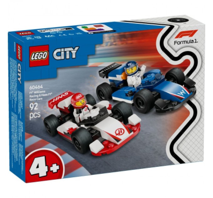 Конструктор LEGO City Автомобілі для перегонів F1 команд Williams Racing та Haas F1 (60464)