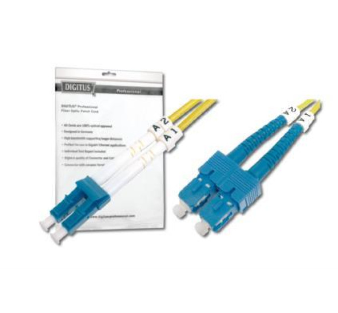 Digitus Оптичний патчкорд Digitus LC/UPC-SC/UPC, 9/125, SM, OS2, duplex, 5м (DK-2932-05)