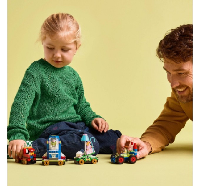 Конструктор LEGO Disney та Pixar Святкування з Історії іграшок: поїзд та авто для гонок (43264)