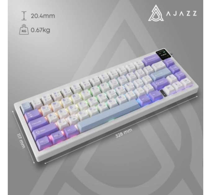 Клавіатура Ajazz AK650 Flying Fish Switch Purple RGB USB/Wireless/Bluetooth UA Purple (AK650-FF-PWB)