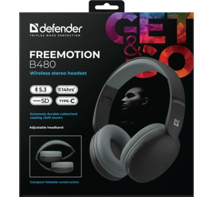 Навушники Defender FreeMotion B480 Bluetooth Black (63480)