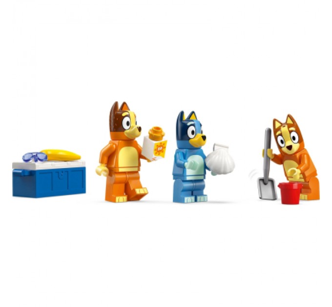 Конструктор LEGO Bluey Пляж і сімейна поїздка на автомобілі Блуї (11202)