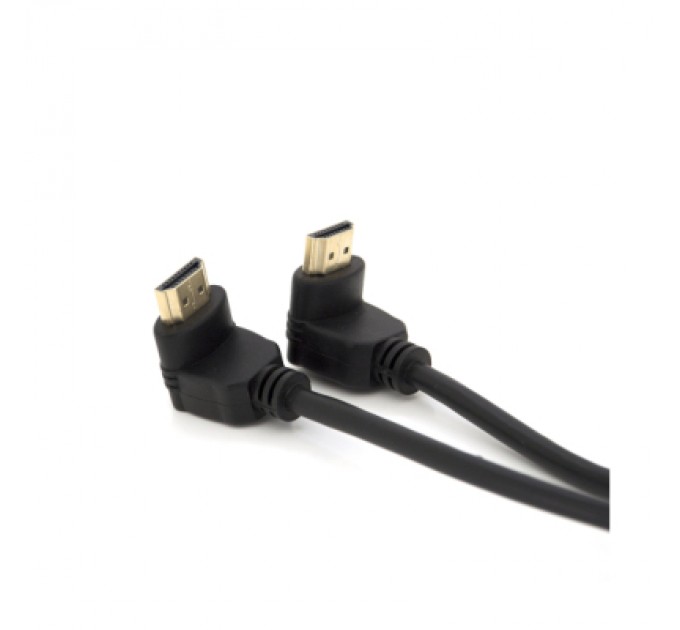 Merlion Кабель мультимедійний HDMI M to HDMI M 1.0m V1.4 90° corner black Merlion (YT-HDMI-1.0m/90°-90°)