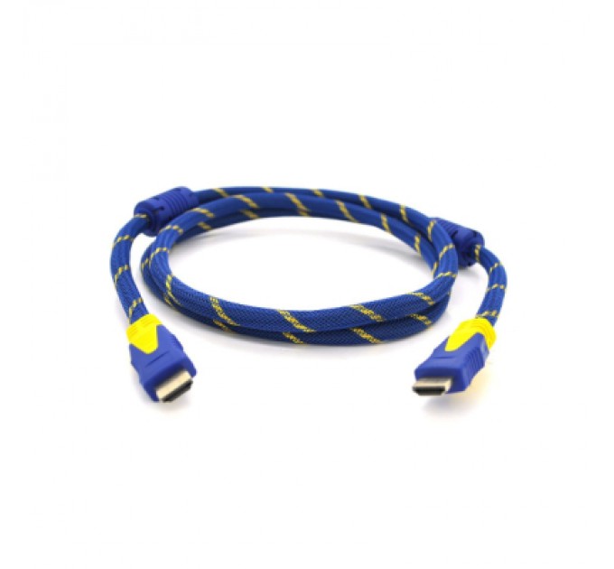 Кабель мультимедійний HDMI M to HDMI M 3.0m V1.4 blue yellow Merlion (YT-HDMI(M)/(M)NY/BL-3.0m)