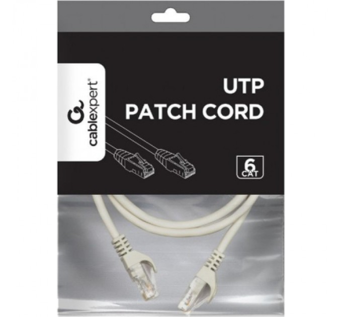 Патч-корд 1.5м UTP cat 6 CU gray Cablexpert (PP6U-CU-1.5M)