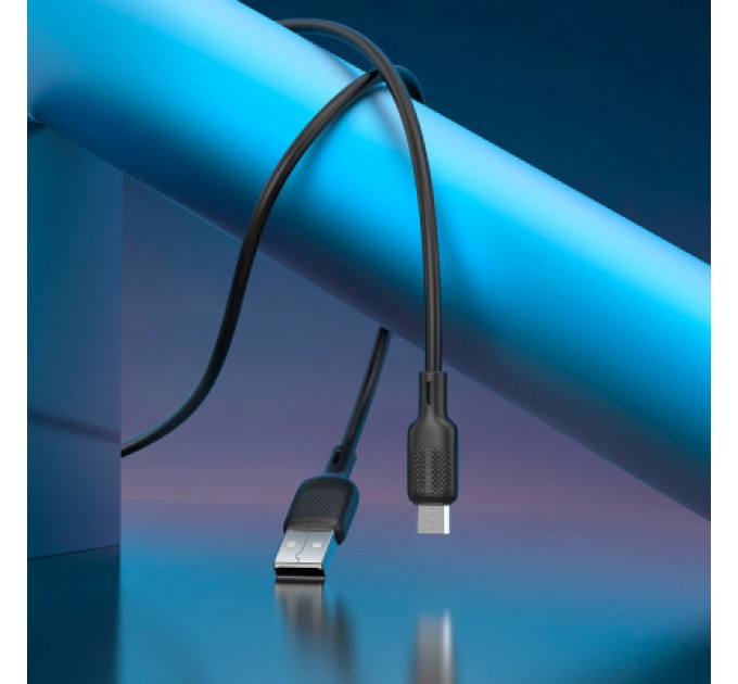BOROFONE Дата кабель USB 2.0 AM to USB-C 1.0m 60W silicone black BOROFONE (6941991115455)