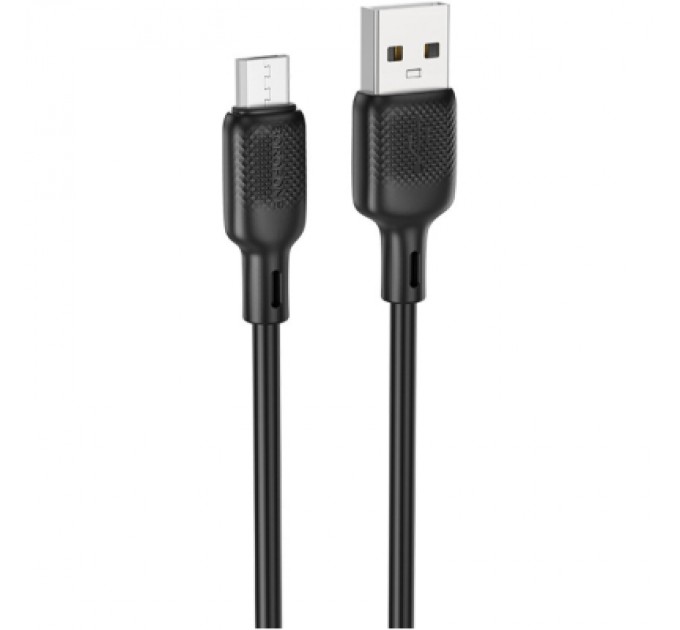 BOROFONE Дата кабель USB 2.0 AM to USB-C 1.0m 60W silicone black BOROFONE (6941991115455)