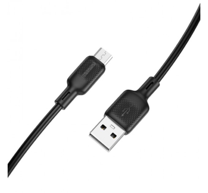 BOROFONE Дата кабель USB 2.0 AM to USB-C 1.0m 60W silicone black BOROFONE (6941991115455)
