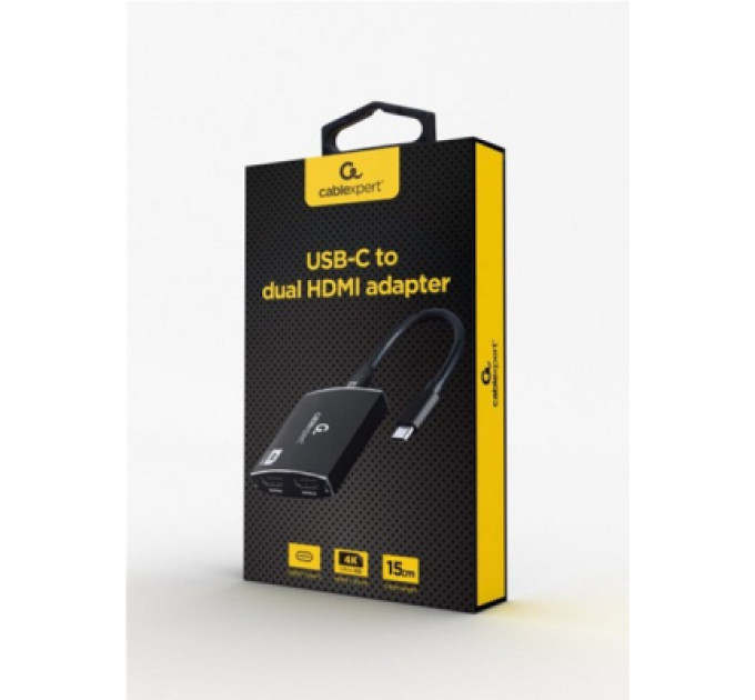 Cablexpert Концентратор Cablexpert USB-C to 2 HDMI (2 ind. screens)/PD/Аudio 3.5mm (A-CM-HDMIF2-01)