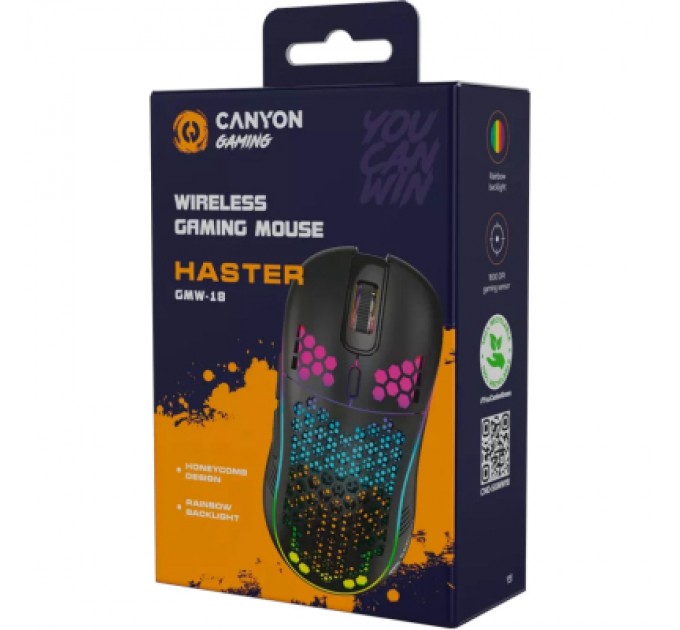 Canyon Мишка Canyon Haster GMW-18 Wireless Black (CND-SGMW18)