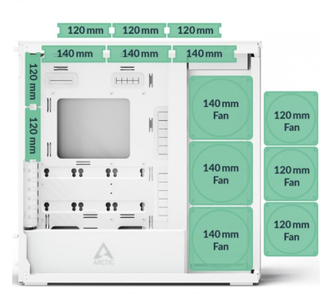 Arctic Корпус Arctic XTENDER WHT (ACPCC00014A)