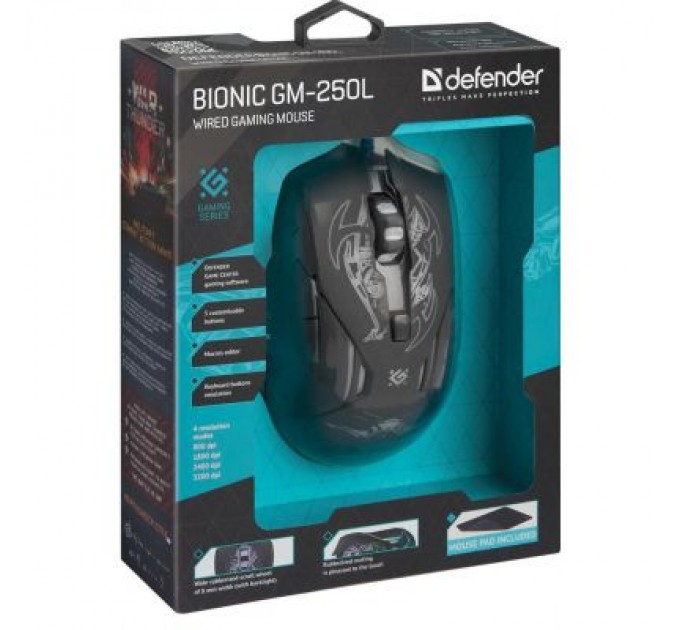 Defender Мишка Defender Bionic GM-250L Black (52250)