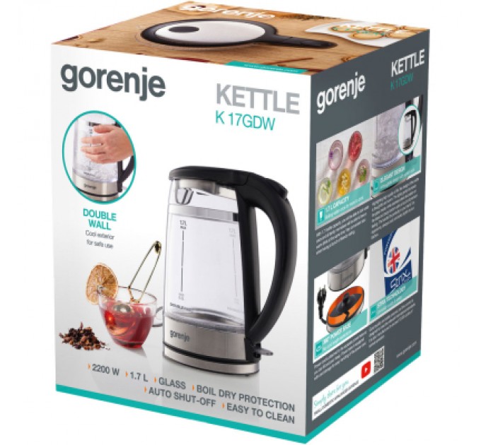 Електрочайник Gorenje K17GDW