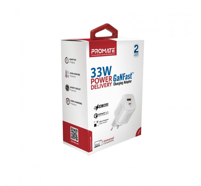 Зарядний пристрій Promate PowerPort-33 White