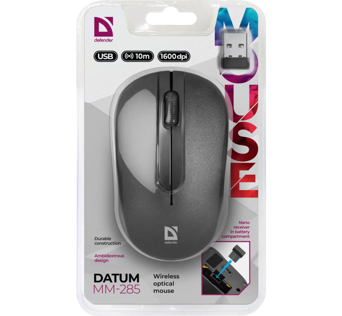 Defender Мишка Defender Datum MM-285 Black (52285)