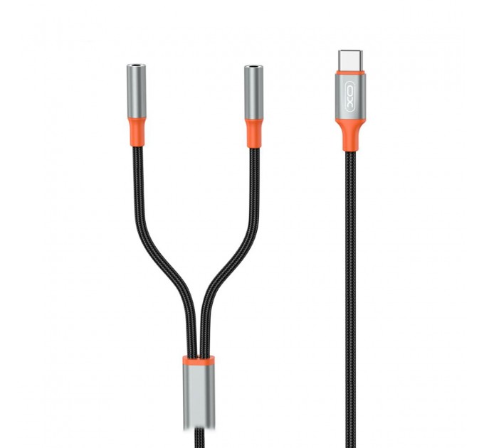 XO Кабель XO AUX 2х3.5 мм - USB Type-C (F/M), 1 м, Black (NB-R269B.black)