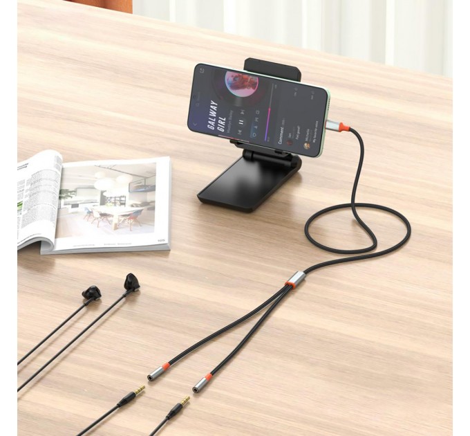 XO Кабель XO AUX 2х3.5 мм - USB Type-C (F/M), 1 м, Black (NB-R269B.black)