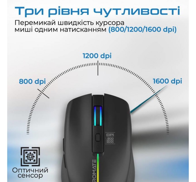 Promate Миша бездротова Promate Kitt Black