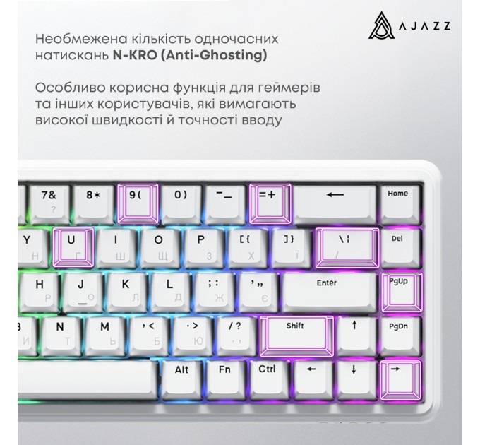 Ajazz Клавіатура Ajazz AK680 Max Magnetic Switch White (AK680-WM-W-A)