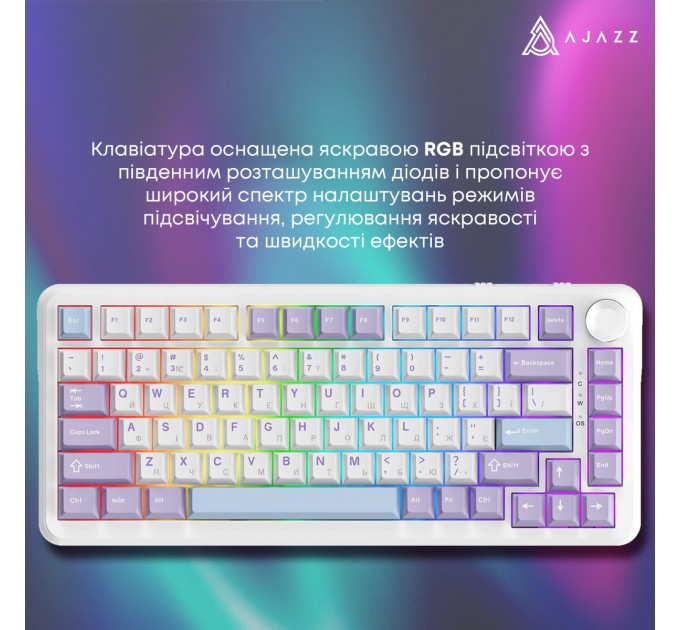 Ajazz Клавіатура Ajazz AK820 Max Magnetic Switch White (AK820MAX-WM-PWB)
