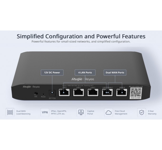 Ruijie Маршрутизатор Ruijie Reyee RG-EG105G-V3