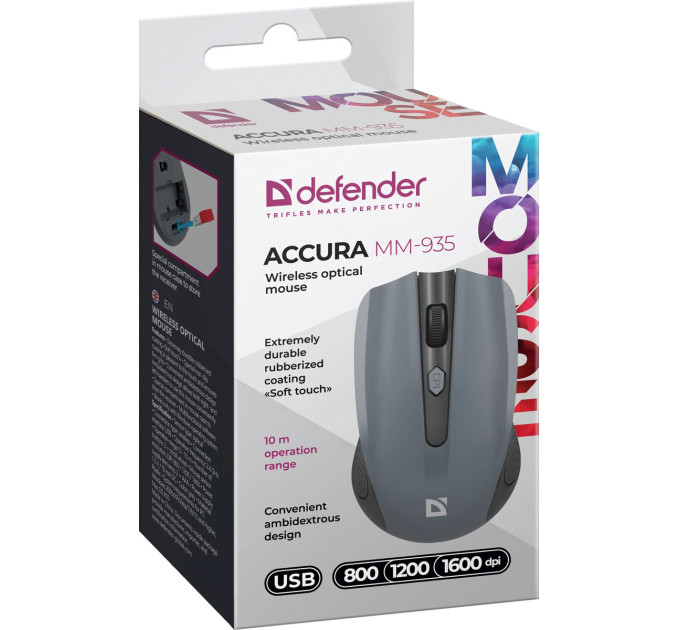 Defender Мишка Defender Accura MM-935 Gray (52936)